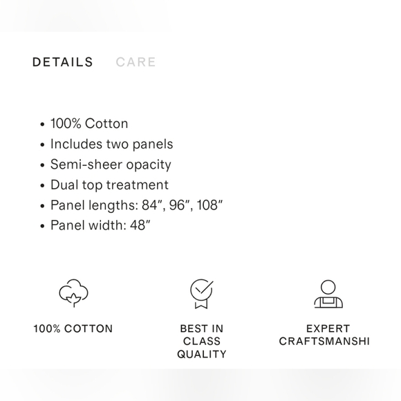 NWT! Quince Cotton Sheer Gray Curtains- Set Of 2 Panels! 48"x84" (713) - Picture 4 of 10